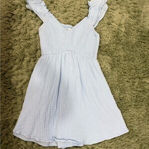 Hollister Light Blue Dress with ruffle sleeves